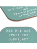 Mr. & Mrs. Panda Glasuntersetzer Spruch Mutiger Schulanfang mit ... in Meeresbrise