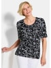 GOLDNER Cityshirt mit floralem Design in schwarz / weiß / gemustert