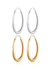 Elli Ohrringe 925 Sterling Silber Geo, Bi Color_Tri Color in Zweifarbig