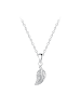 Alexander York Kette mit Anhänger LEAF mit Zirkonia in 925 Sterling Silber, 2-tlg.