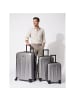 Police New York 4 Rollen Kofferset 3-teilig mit Dehnfalte silver grey