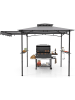 COSTWAY Grillpavillon mit Seitenmarkise 318x153x250 cm in Grau