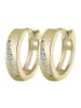 Adeliás Damen Ohrringe – Klappcreole aus 375 Gold mit Zirkonia in gold