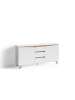 byLiving Sideboard VALENTIN in Weiß/Eiche-Optik - (B) 160 x (H) 76 x (T) 38 cm