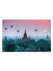 WALLART Leinwandbild - Heißluftballons über Tempelanlage in Grün
