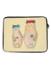 Mr. & Mrs. Panda Laptop Sleeve Bären mit Blumenkranz ohne Spruch in Gelb Pastell
