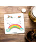 Mr. & Mrs. Panda Untersetzer Set Einhorn Regenbogen ohne Spruch in Weiß