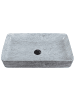 Beliani Waschbecken ARTAJ in Grau/Schwarz - (W) 61 x (H) 11 x (L) 35 cm