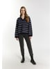 DreiMaster Damen Strickpullover in Marine Wollweiss