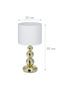 relaxdays Tischlampe in Weiß/Gold - (H)50 x Ø25 cm