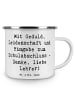 Mr. & Mrs. Panda Emaille Tasse Spruch Danke Lehrer mit Spruch in Weiß