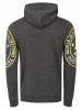 Rusty Neal Streetwear Kapuzen-Pullover mit Prints in Anthrazit