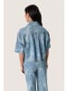 Soaked in Luxury Jeanshemd SLAltea Gerade Passform in Fuzzy Blue Denim