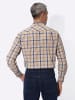 Sieh an! Langarm-Hemd in beige-jeansblau-kariert