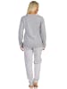 NORMANN Schlafanzug Pyjama langarm print "New York City Loving" - 65199 in grau