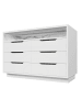 ABRIHOME Sideboard in Weiß mit LED Beleuchtung und 6 Schubladen 120x40x85 cm