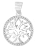 Adeliás Damen Anhänger Lebensbaum aus 925 Silber mit Zirkonia in silber