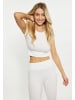 IZIA Damen Crop-Top in Wollweiss