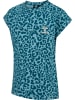 Hummel Kinder Sportshirt "Hmlflowy Aop T-Shirt S/S" in Blau