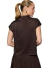 Zero  Satin-Bluse mit Kragen in Chocolate Plum