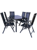 VCM  Alu Glas Gartenset Sitzgruppe Tisch Stühle 140 SW in Anthrazit
