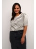 KAFFE curve T-shirt KCWinni Loose fit in Antique White/BLack Stripe