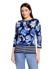 Betty Barclay Feinstrickpullover mit Blumenprint in Dunkelblau/Blau