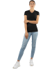 normani Figurbetontes T-Shirt mit V-Ausschnitt Siena in Schwarz