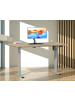 VCM  Schreibtisch Bürotisch höhenverstellbar Lona 140x80 in Silber / Sonoma-Eiche