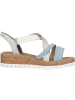 rieker Keilsandaletten in aqua/offwhite/fog-silver