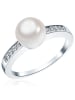 Rafaela Donata Ring aus Sterling Silber mit Zirkonia und Muschelkernperle in silber