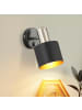 ZMH Wandleuchte 1-flammige E27 in schwarzgold drehbar 330° mit Schalter Metall