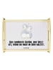 Mr. & Mrs. Panda Servier Tablett Pinguine Kuscheln mit Spruch in Grau Pastell