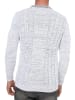 Rusty Neal Grobstrick mit Kontrastfarben Rundhals-Pullover in Weiß