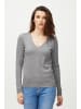 Pulz PZSARA LS Vneck Pullover Regular fit in Medium Grey Melange