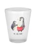Mr. & Mrs. Panda Schnapsglas Pinguin mit Kind ohne Spruch in Transparent