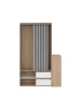 ebuy24 Kleiderschrank Kimmy Walnuss, weiß 128 x 41 cm