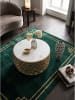KADIMA DESIGN Couchtisch indischer Marmor, handgefertigt, fertig montiert in Gold-Weiß