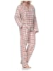 NORMANN Flanell Schlafanzug langarm Pyjama Kariert in altrose