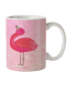 Mr. & Mrs. Panda Kindertasse Flamingo Stolz ohne Spruch in Aquarell Pink