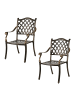 relaxdays 2 x Gartenstuhl in Schwarz/ Bronze - (B)63 x (H)91 x (T)63 cm