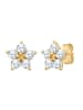 Rafaela Donata Ohrringe Blume aus Sterling Silber mit Zirkonia in gelbgold