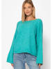 SASSYCLASSY Gestreifter Pullover mit tiefem Rückenausschnitt in Hellblau