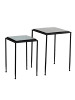 KADIMA DESIGN Beistelltisch 2er Set Blau Schwarz Design Satztisch Glas Metall
