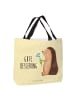 Mr. & Mrs. Panda Tote Bag Igel Blumen mit Spruch in Gelb Pastell