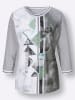 creation L 3/4-Arm-Shirt in steingrau-weiß-bedruckt