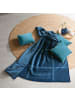 LOOKS by Wolfgang Joop Jacquard, Baumwollmischung Wohndecke 2er-Pack in blau