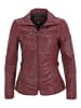 H.I.S Bikerjacke Lederjacke mit Stehkragen in BORDO