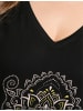 sheego Kurzarm-Shirt in schwarz-sesam-bedruckt