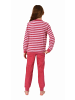 NORMANN langarm Frottee Schlafanzug Pyjama Bündchen Streifen - 77435 in pink